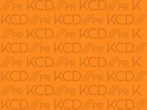 orange background with KCD PR logo